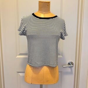 ZARA Striped Black and White Women's Top
